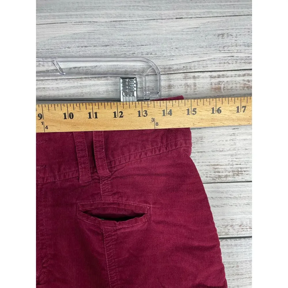 Vintage Maurices Corduroy Skirt Knee Length Denim Small Red Burgundy Y2K 2000s